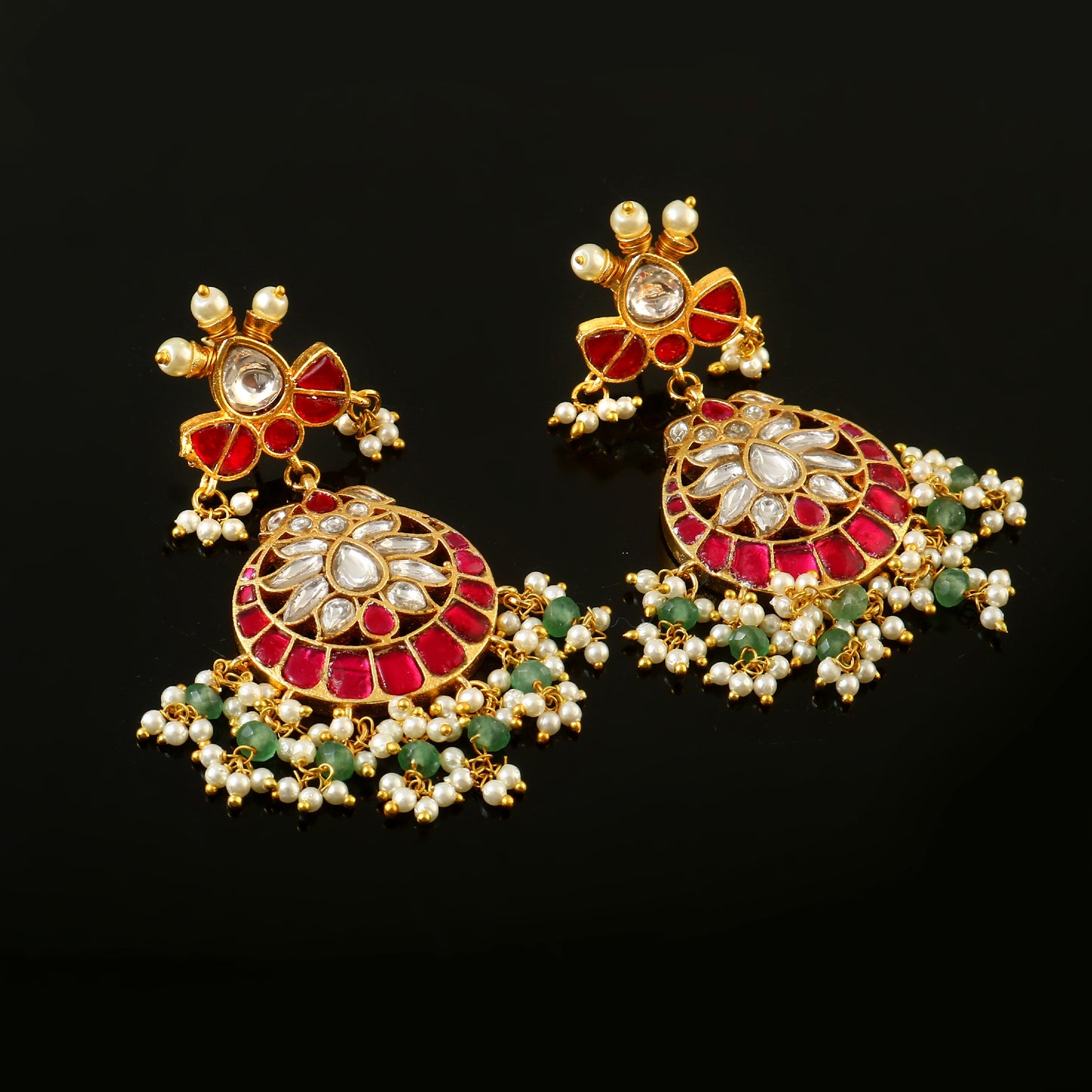 Beautiful Pachi Kundan Earrings