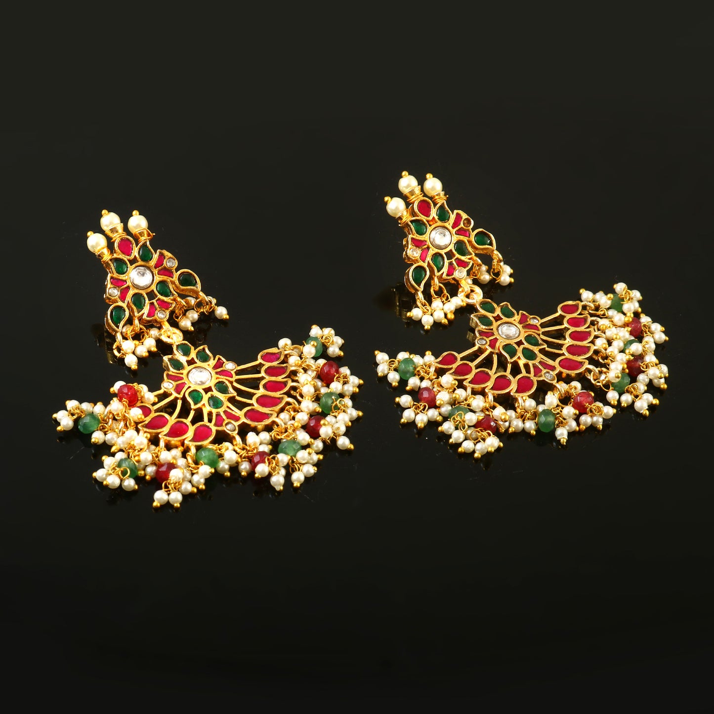 Beautiful Pachi Kundan Earrings