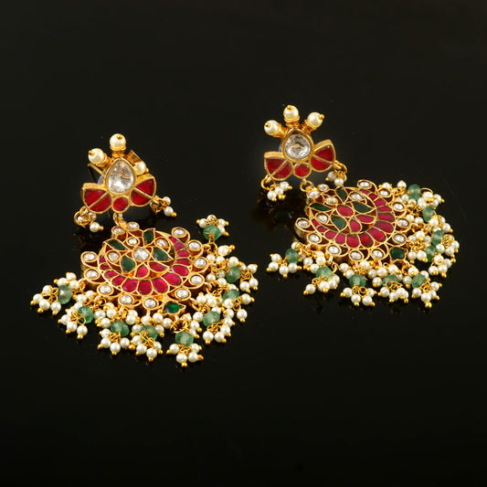 Beautiful Pachi Kundan Earrings