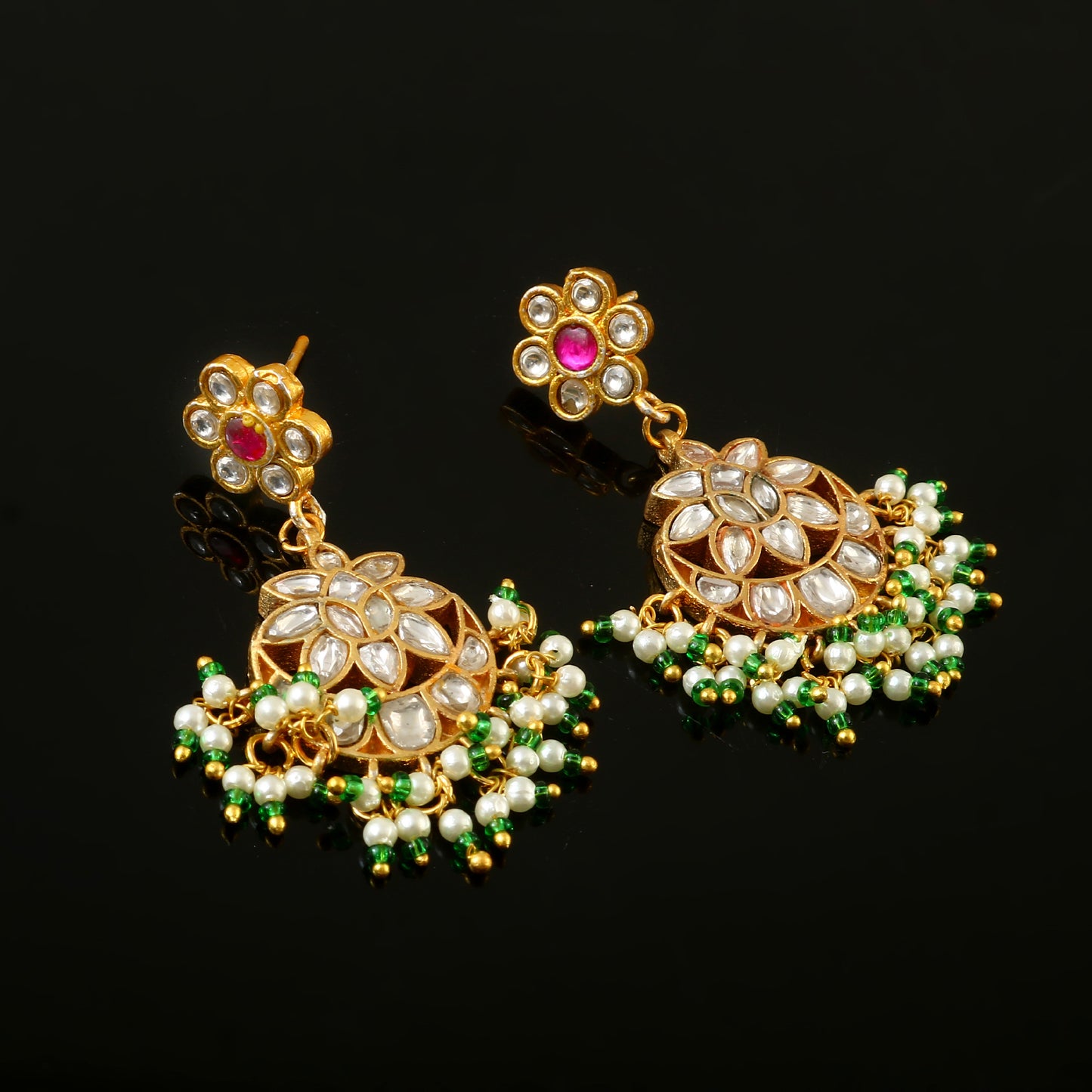 Beautiful Pachi Kundan Earrings