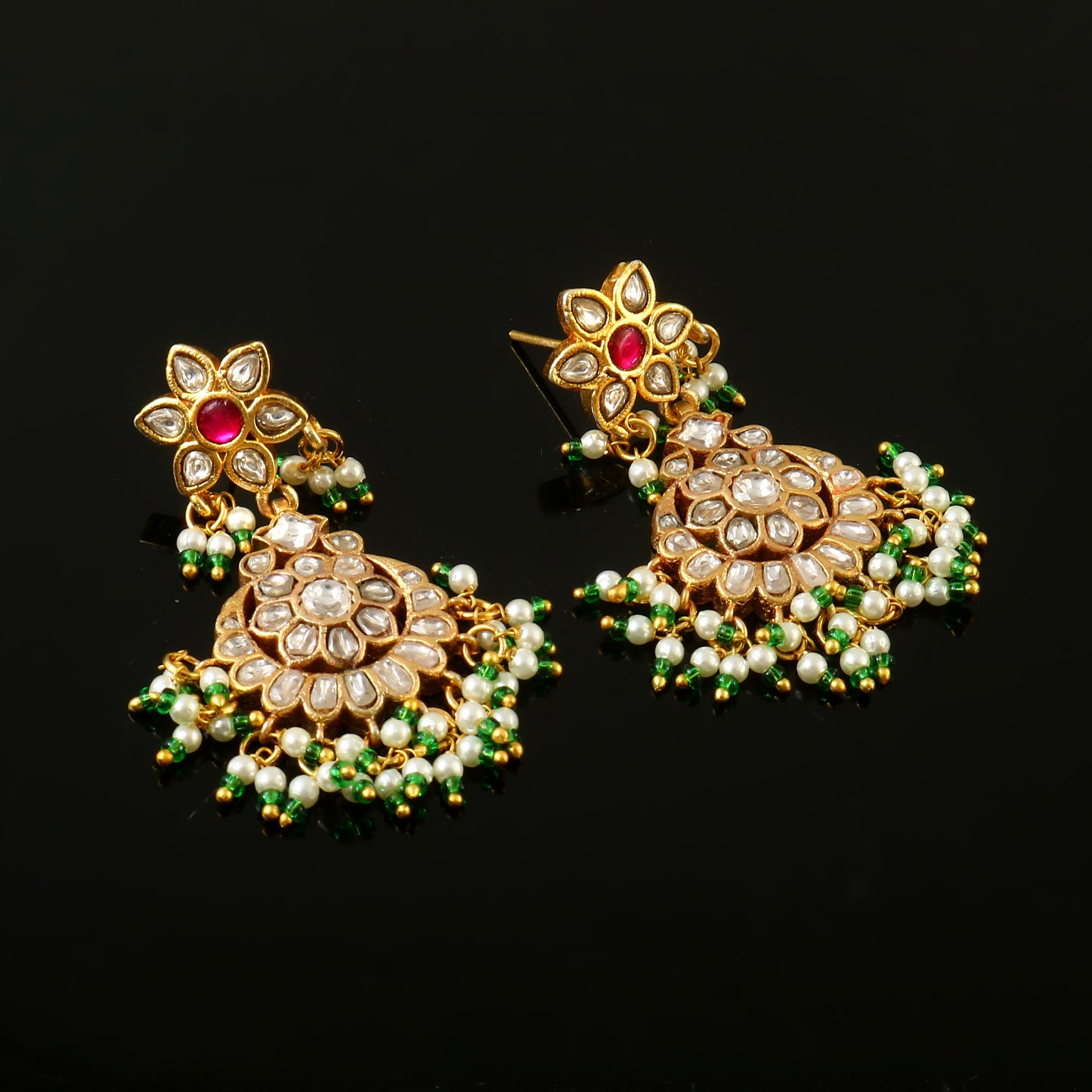 Beautiful Pachi Kundan Earrings