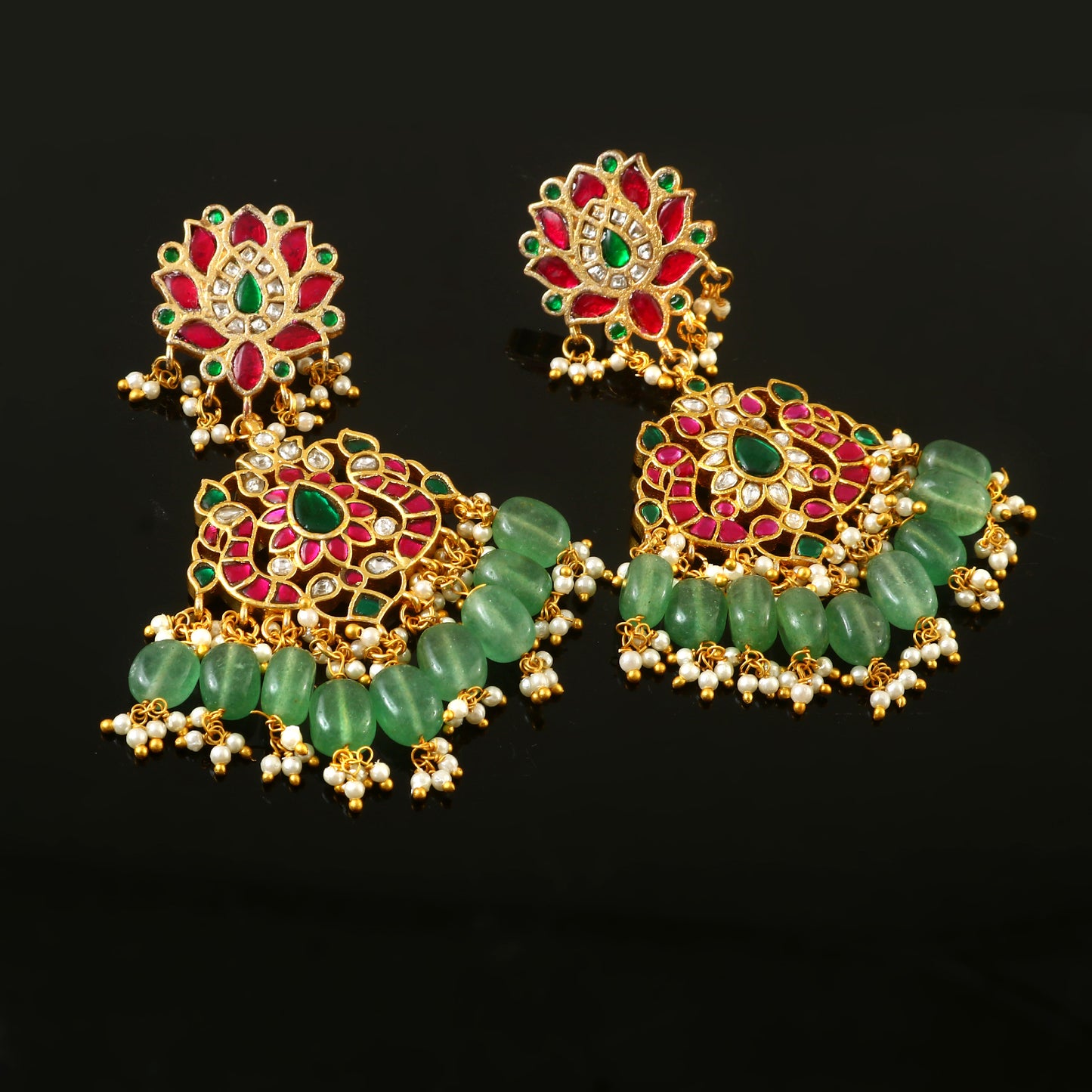 Beautiful Pachi Kundan Earrings
