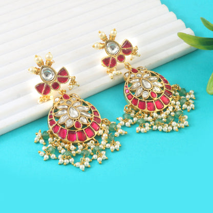 Beautiful Pachi Kundan Earrings