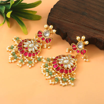 Beautiful Pachi Kundan Earrings