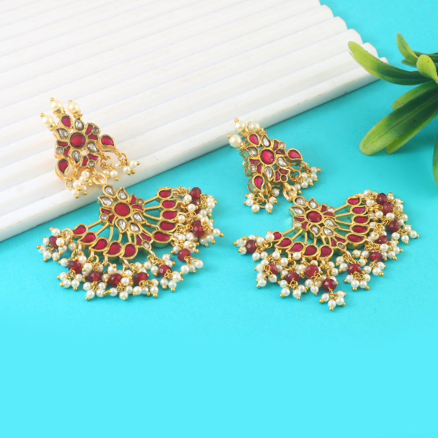 Beautiful Pachi Kundan Earrings