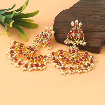 Beautiful Pachi Kundan Earrings