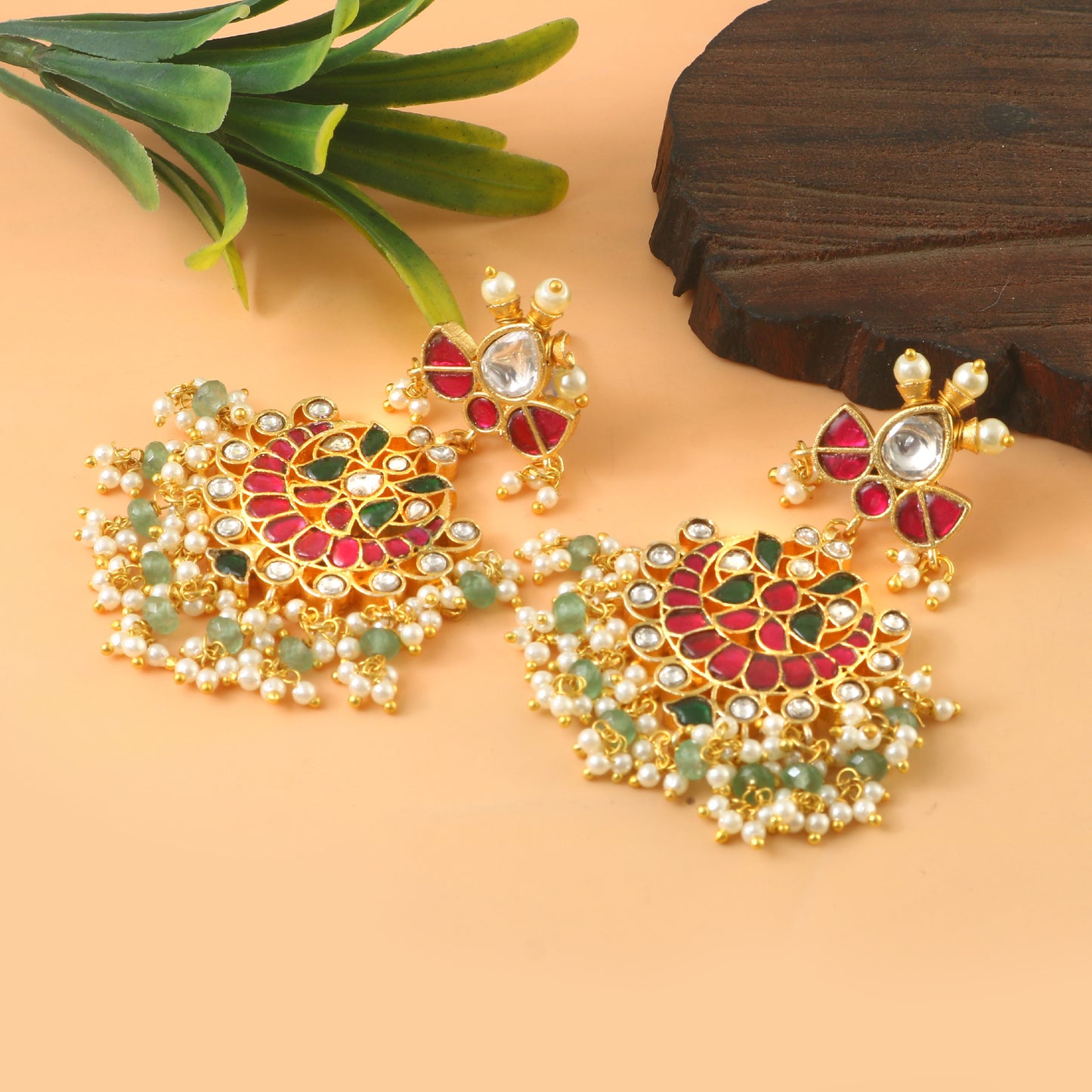 Beautiful Pachi Kundan Earrings