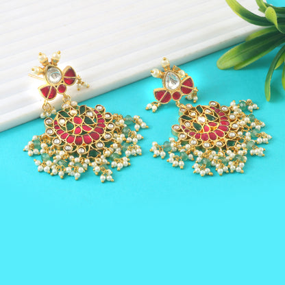 Beautiful Pachi Kundan Earrings