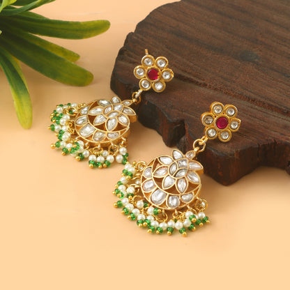 Beautiful Pachi Kundan Earrings