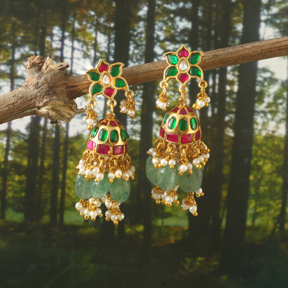 Beautiful Pachi Kundan Earrings