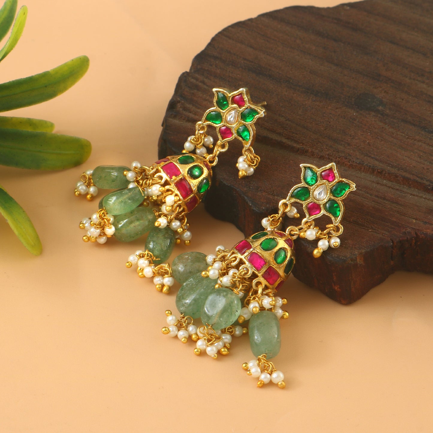 Beautiful Pachi Kundan Earrings