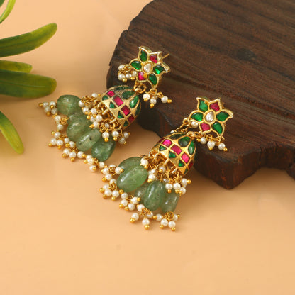 Beautiful Pachi Kundan Earrings