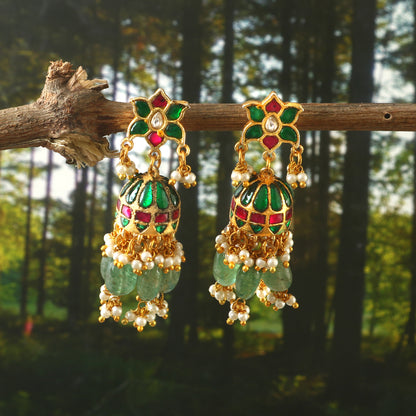 Beautiful Pachi Kundan Earrings