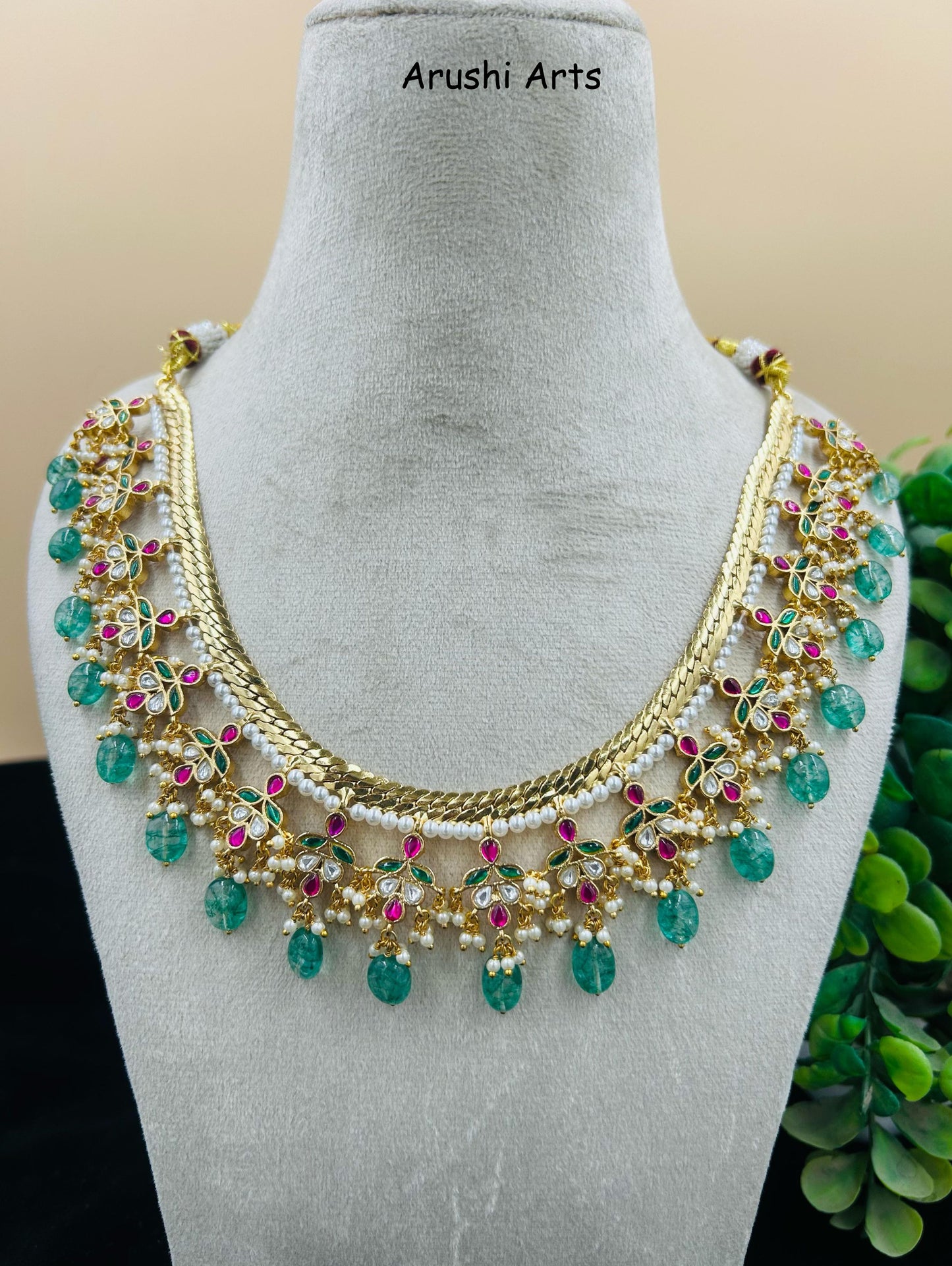 Jadau Kundan Tar Necklace Set