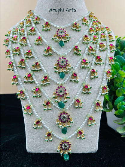 Multi Chain Bead Necklace Set