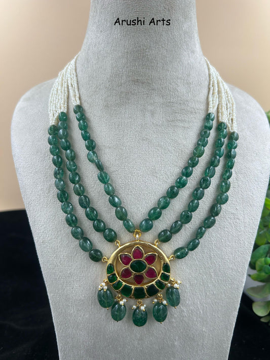 Triple Beads Tika Necklace Set