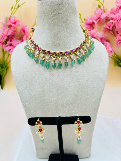 Jadau Kundan Necklace Set