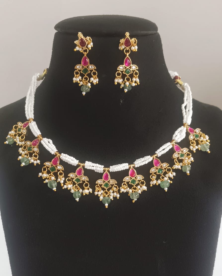 Red Amita Polki chokar perfect for every women