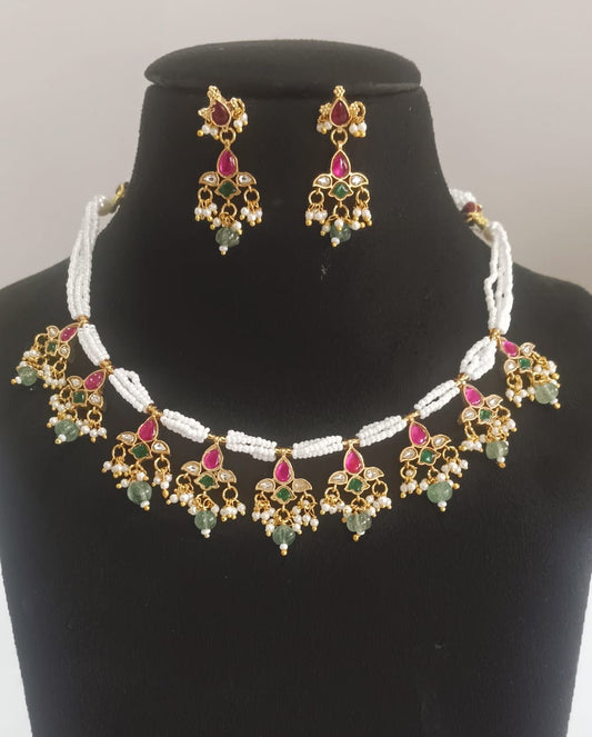 Red Amita Polki chokar perfect for every women