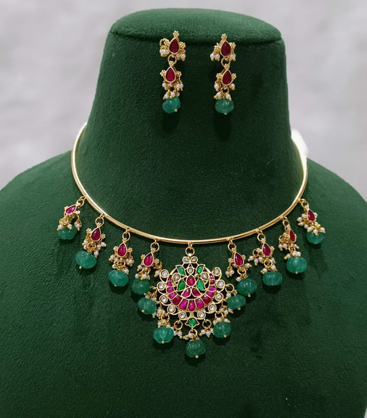 Pearl Drops Jadau Hasli Choker
