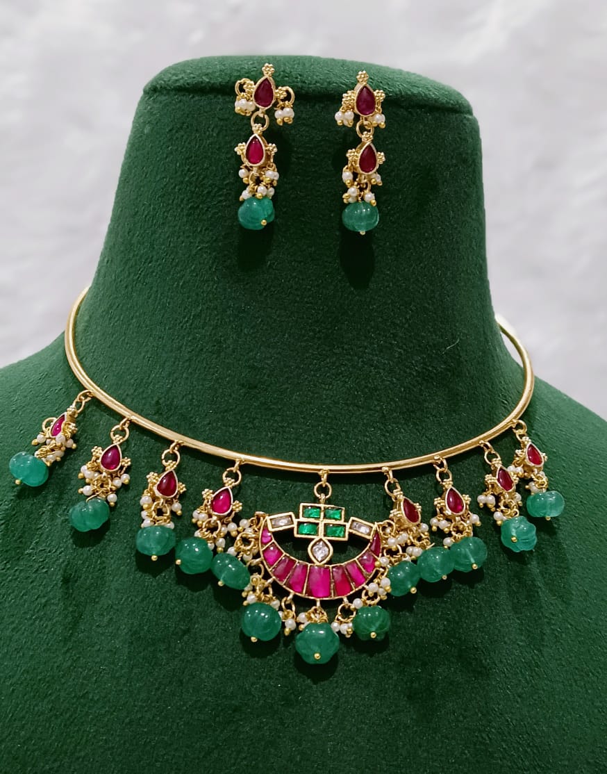 Pearl Drops Jadau Hasli Choker