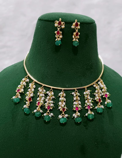 Kundan Beads Necklace Set