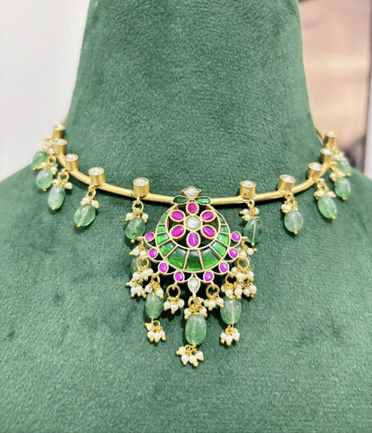 BUY Kundan Jadau Choker Hasli With pearl drops nithilah