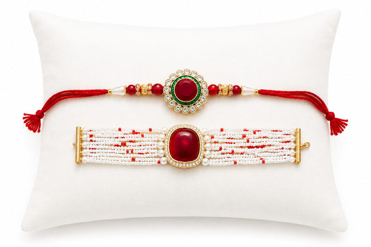 Stone Work Bhaiya Bhabhi Rakhi