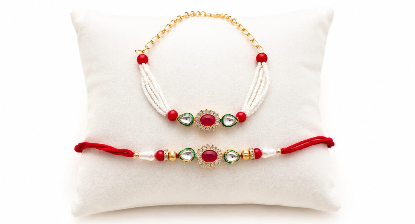 Stone Work Bhaiya Bhabhi Rakhi