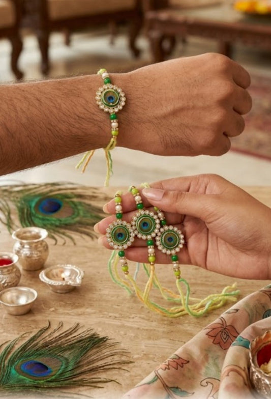 Bhaiya Bhabhi Rakhi Set is a beautifully crafted festive combo designed