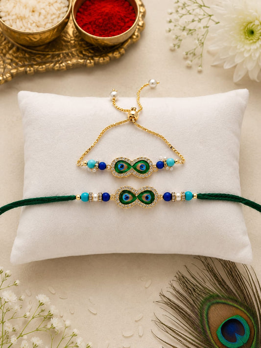 Bhaiya Bhabhi Rakhi Set. Designed with attractive traditional craftsmanship and premium-quality