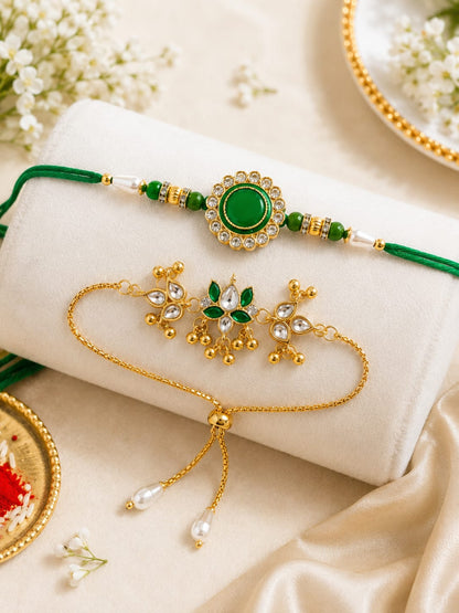 Bhaiya Bhabhi Rakhi Set. Designed with attractive traditional craftsmanship and premium-quality