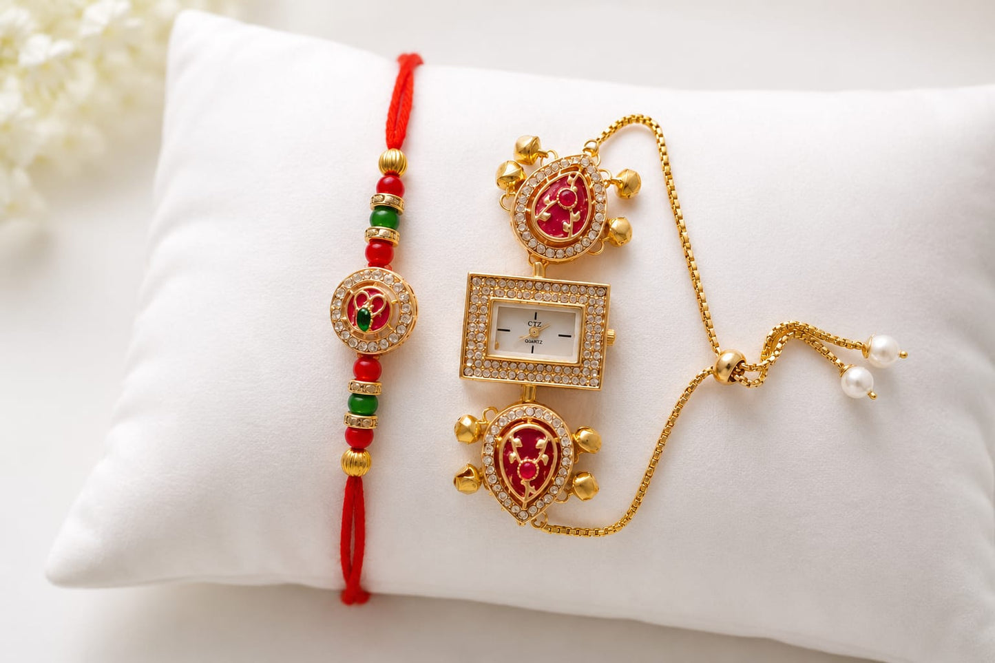 Arushi Arts Kundan Watch Rakhi 549