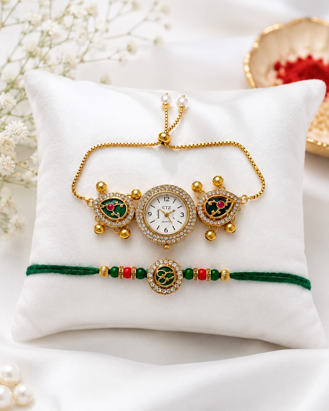 Arushi Arts Kundan Watch Rakhi