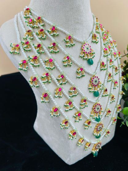 Multi Chain Bead Necklace Set