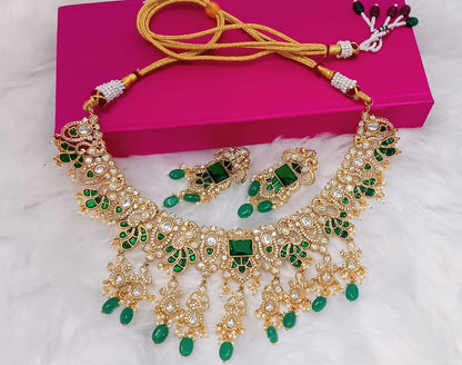 Multi  Beads Tika Necklace Set