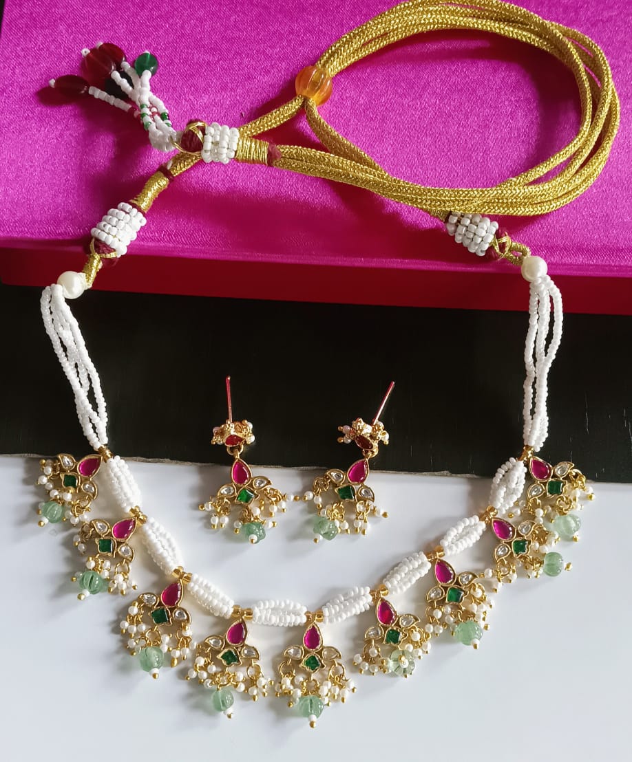 Red Amita Polki chokar perfect for every women