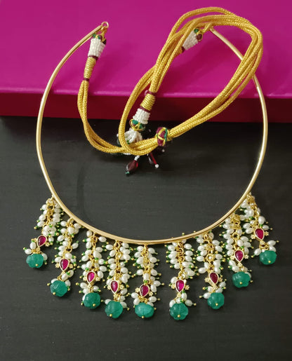 Kundan Beads Necklace Set