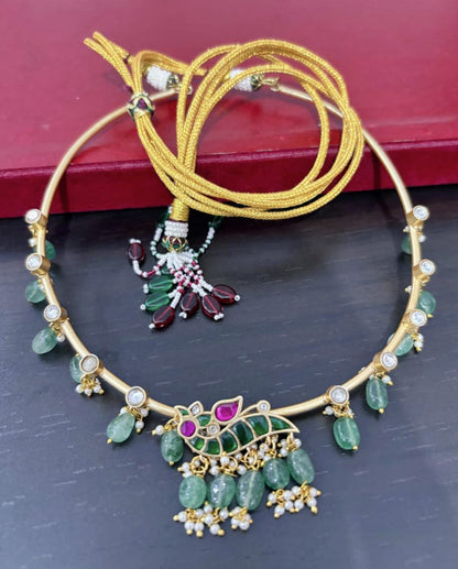 BUY Kundan Jadau Choker Hasli With pearl drops nithilah