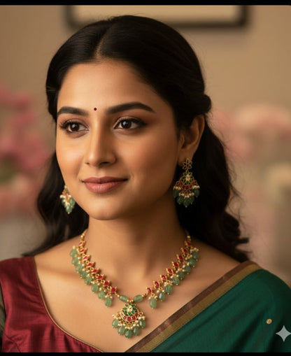 Pearl Mala With Jadau Kundan chokar set  Lockets