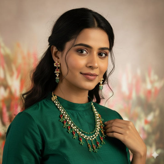 Jaadu Kundan Stones Bridal Necklace