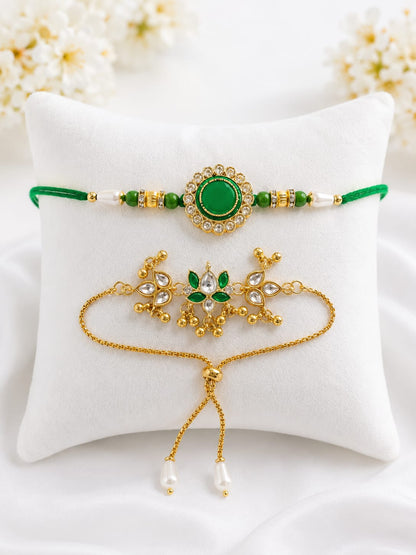 Bhaiya Bhabhi Rakhi Set. Designed with attractive traditional craftsmanship and premium-quality