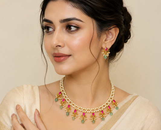 Jadau Kundan Necklace Set