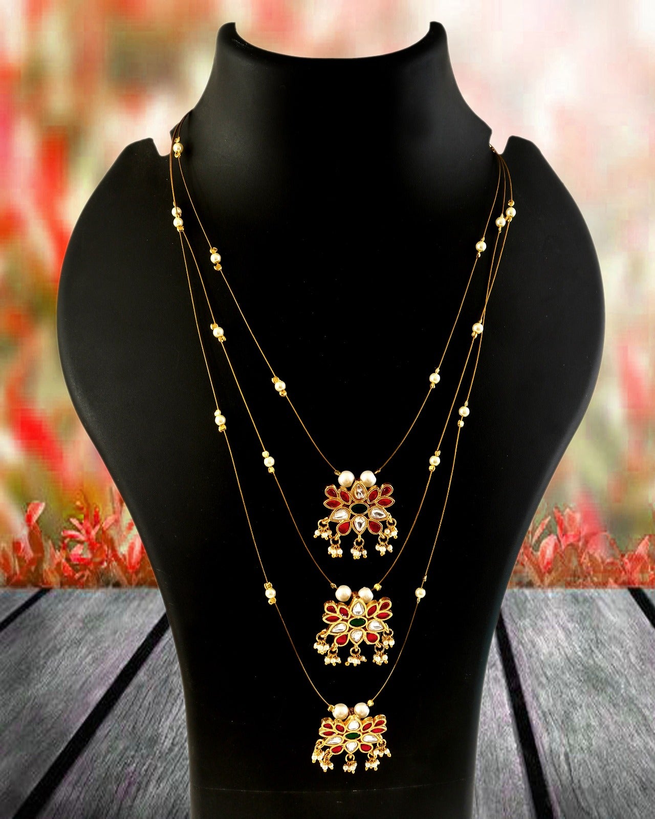 Jadau Kundan Multi Beads Necklace Set