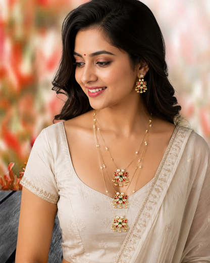 wire necklace set Kundan Jadav