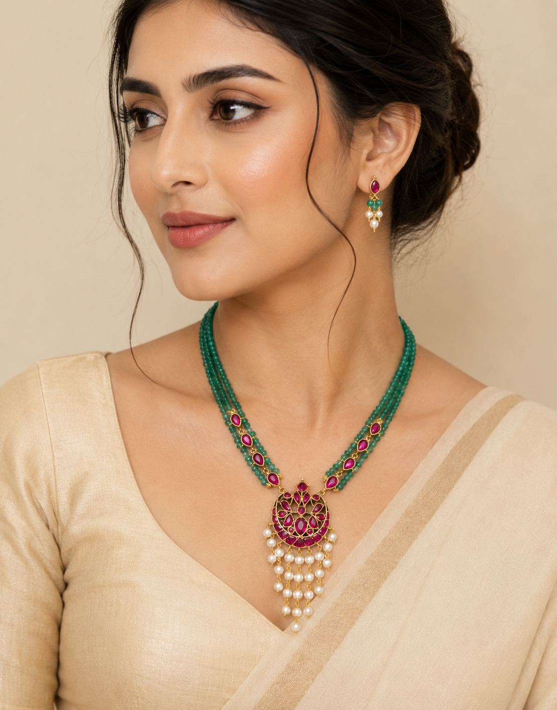 Beads Moti Necklace Set